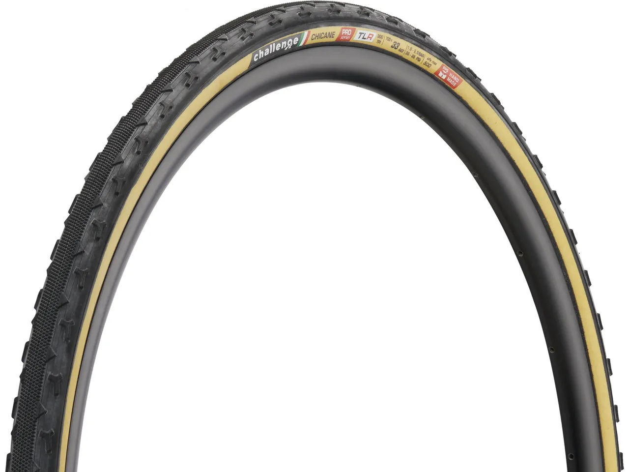 Challenge Chicane Pro Handmade TLR 28" Faltreifen, Schwarz-hellbraun, 33-622 (700 x 33C) Challenge Chicane Pro Handmade TLR 28" Faltreifen, Schwarz-hellbraun, 33-622 (700 x 33C)