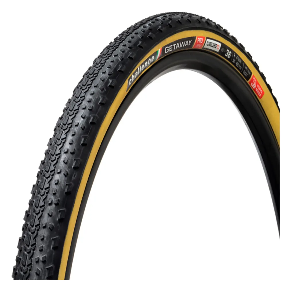 Challenge Getaway Pro Handmade Tubular 700c X 36 Steifer Rennradreifen, Black / tan, 700C x 36