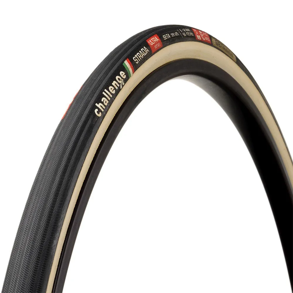 Challenge Strada Ultra Sealed Silk Tubular 700c X 25 Rennradreifen, Cream, 700C x 25 Challenge Strada Ultra Sealed Silk Tubular 700c X 25 Rennradreifen, Cream, 700C x 25