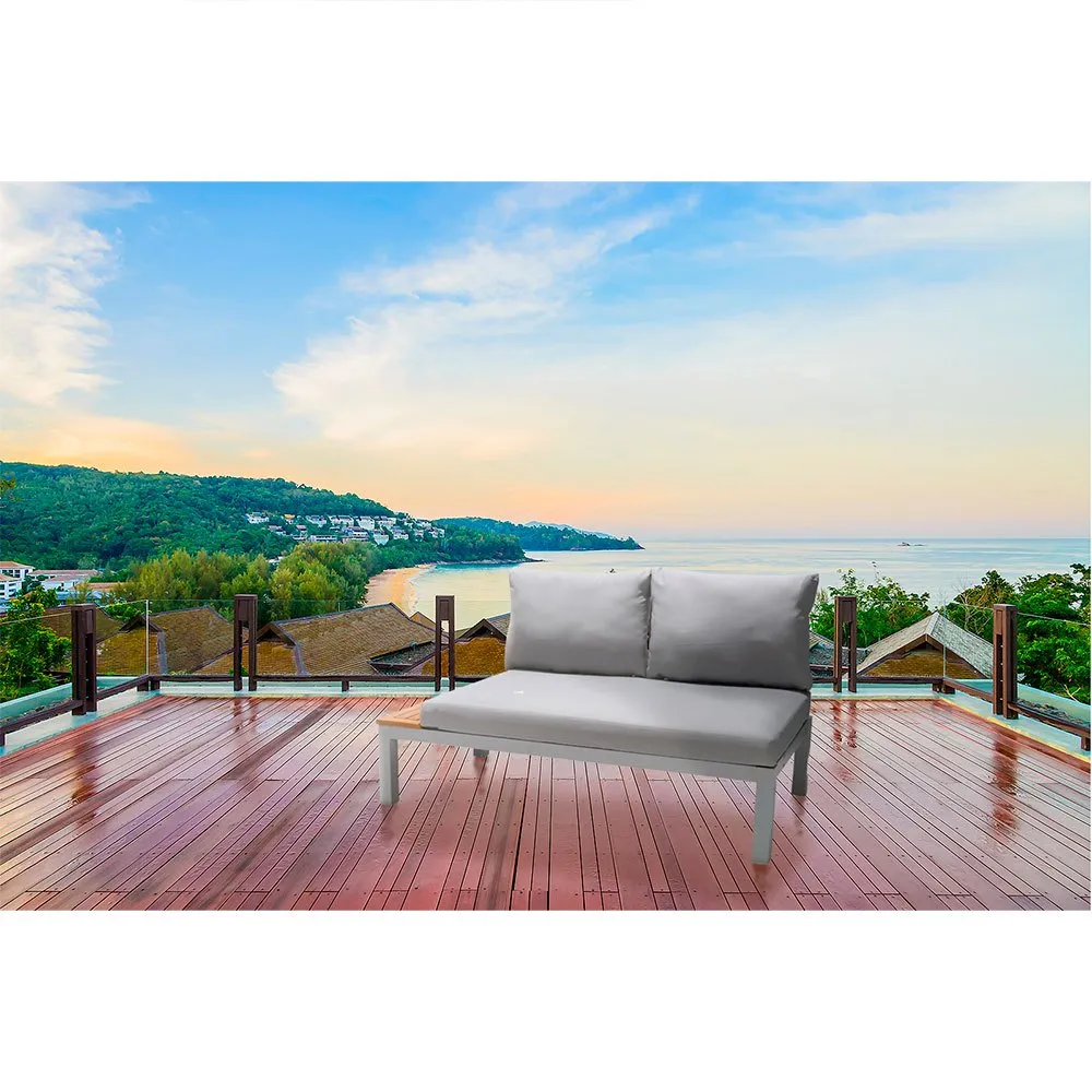 Chillvert Aluminium Bergamo Fsc Eukalyptus Garten-sofa 138.20x76.6x73 Cm, Grey, One Size Chillvert Aluminium Bergamo Fsc Eukalyptus Garten-sofa 138.20x76.6x73 Cm, Grey, One Size
