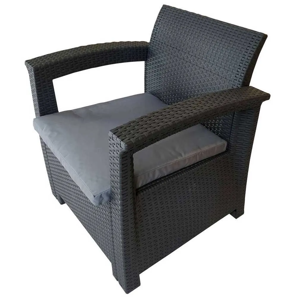 Chillvert Capri Harz-gartenmöbel-set Mit Rattan-effekt, Anthracite / grey, One Size Chillvert Capri Harz-gartenmöbel-set Mit Rattan-effekt, Anthracite / grey, One Size
