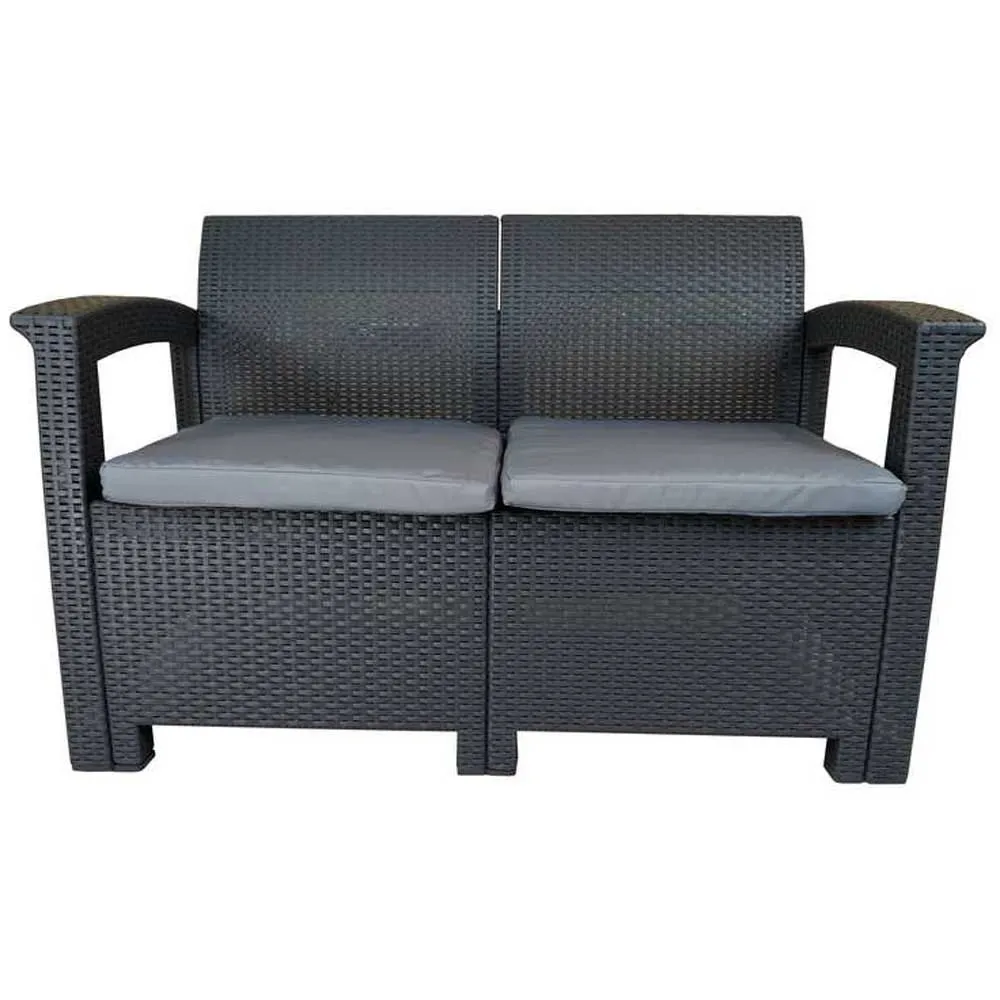 Chillvert Capri Harz-gartenmöbel-set Mit Rattan-effekt, Anthracite / grey, One Size Chillvert Capri Harz-gartenmöbel-set Mit Rattan-effekt, Anthracite / grey, One Size