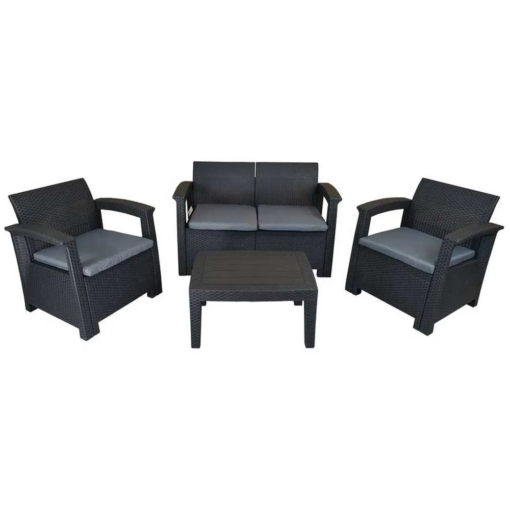 Chillvert Capri Harz-gartenmöbel-set Mit Rattan-effekt, Anthracite / grey, One Size Chillvert Capri Harz-gartenmöbel-set Mit Rattan-effekt, Anthracite / grey, One Size