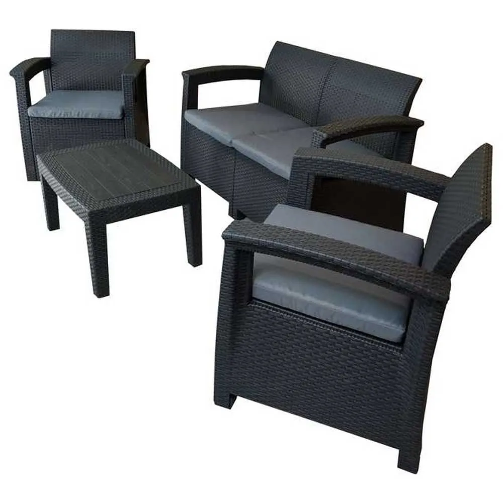 Chillvert Capri Harz-gartenmöbel-set Mit Rattan-effekt unisex, Anthracite / grey, One Size Chillvert Capri Harz-gartenmöbel-set Mit Rattan-effekt unisex, Anthracite / grey, One Size