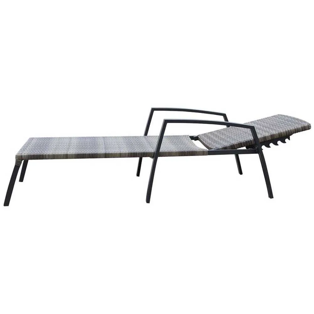 Chillvert Cozumel Stahl Liegestuhl 190x63x50 Cm unisex, Anthracite / brown, One Size