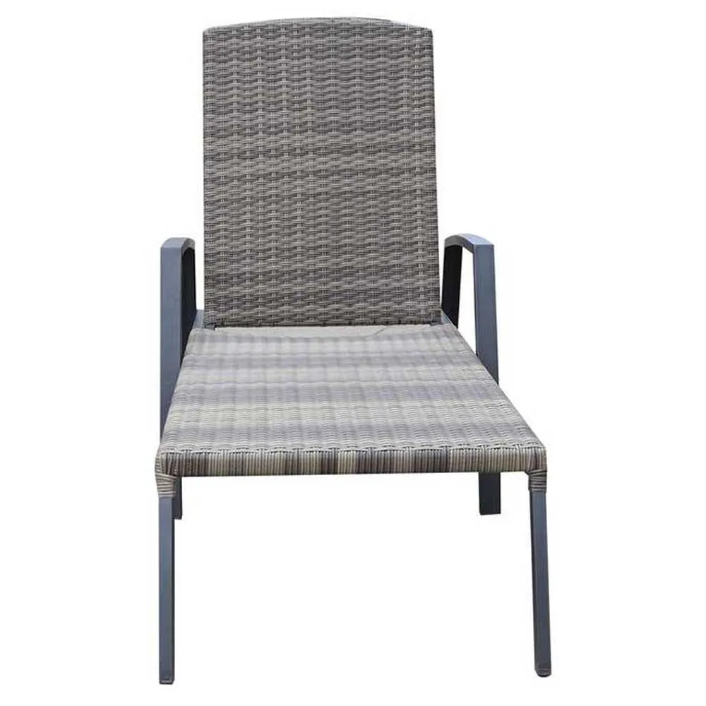 Chillvert Cozumel Stahl Liegestuhl 190x63x50 Cm unisex, Anthracite / brown, One Size