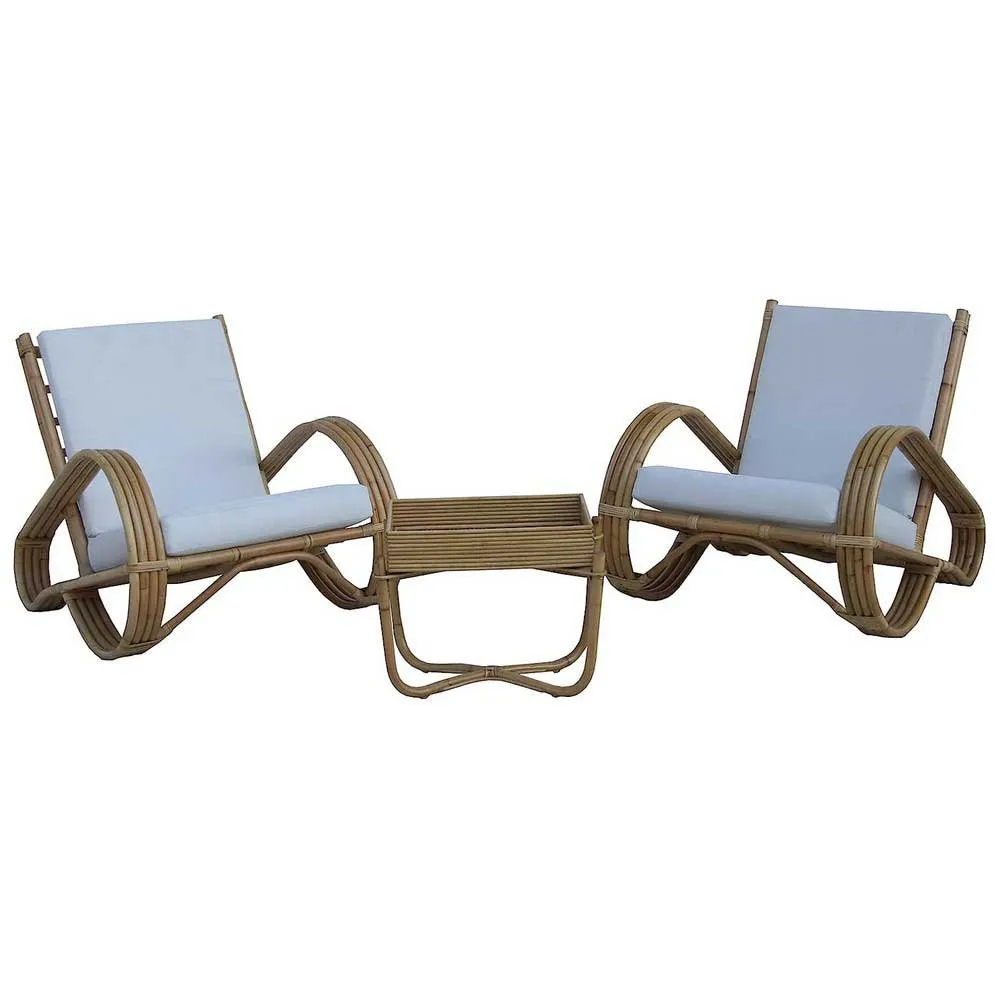 Chillvert Gartenmöbelset Parma Aus Rattan, Natural / white, One Size Chillvert Gartenmöbelset Parma Aus Rattan, Natural / white, One Size