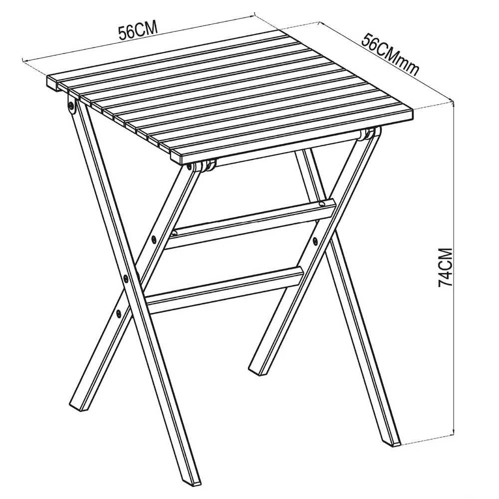Chillvert Mailand Fsc Eukalyptus Klappbarer Quadratischer Tisch 56x56 Cm, Wooden, One Size Chillvert Mailand Fsc Eukalyptus Klappbarer Quadratischer Tisch 56x56 Cm, Wooden, One Size