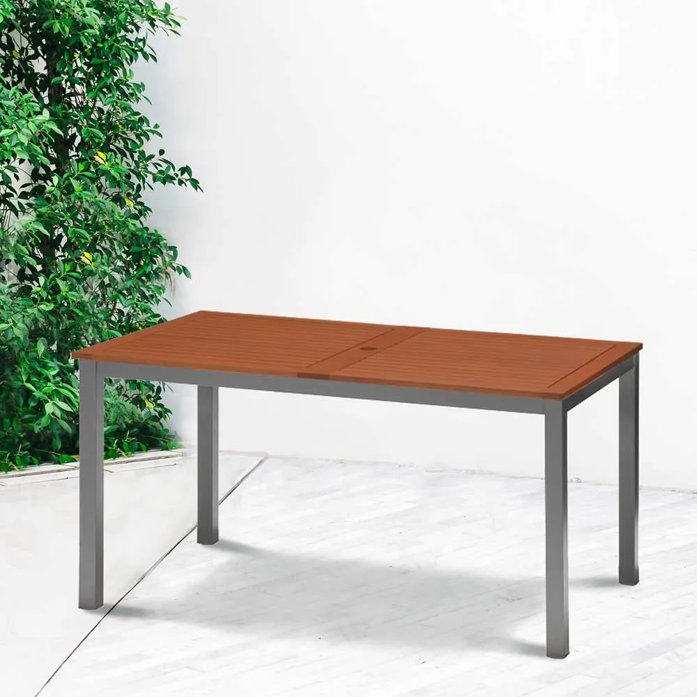 Chillvert Napoles Fsc Eukalyptus Rechteckiger Tisch 140x79.7x74.4 Cm, Grey / wooden, One Size Chillvert Napoles Fsc Eukalyptus Rechteckiger Tisch 140x79.7x74.4 Cm, Grey / wooden, One Size