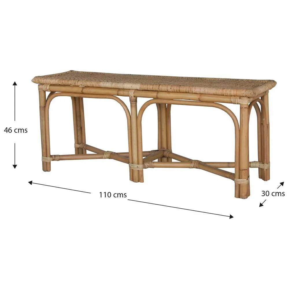 Chillvert Parma Rattan Gartenbank 110x30x45 Cm, Natural, 110 x 30 x 45cm Chillvert Parma Rattan Gartenbank 110x30x45 Cm, Natural, 110 x 30 x 45cm