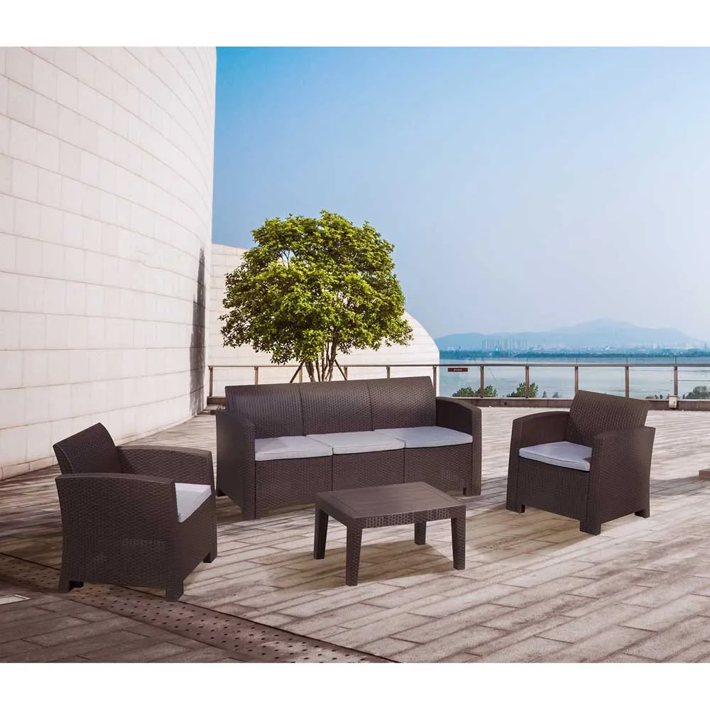 Chillvert Salerno Harz-gartenmöbel-set Mit Rattan-effekt unisex, Chocolate / beige, One Size Chillvert Salerno Harz-gartenmöbel-set Mit Rattan-effekt unisex, Chocolate / beige, One Size