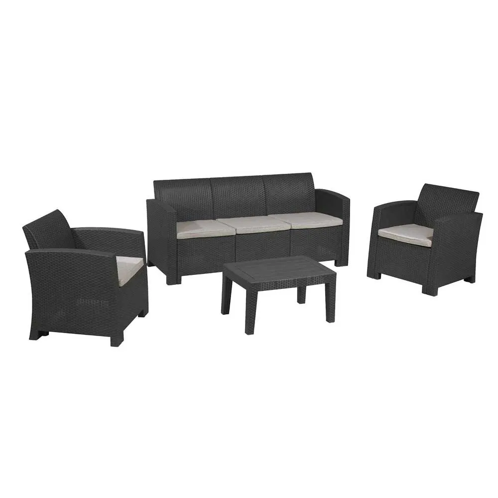Chillvert Salerno Harz-gartenmöbel-set Mit Rattan-effekt unisex, Chocolate / beige, One Size Chillvert Salerno Harz-gartenmöbel-set Mit Rattan-effekt unisex, Chocolate / beige, One Size
