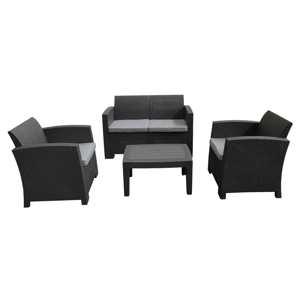 Chillvert Siena Harz-gartenmöbel-set Mit Rattan-effekt, Anthracite / grey, One Size Chillvert Siena Harz-gartenmöbel-set Mit Rattan-effekt, Anthracite / grey, One Size