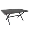 Chillvert Stahl Varenna Rechteckiger Tisch Aus Glas Und Synthetischem Rattan 160x90x73 Cm, Grey / brown, One Size