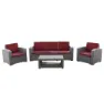 Chillvert Treviso Harz-gartenmöbel-set Mit Rattan-effekt unisex, Grey / terracotta, One Size