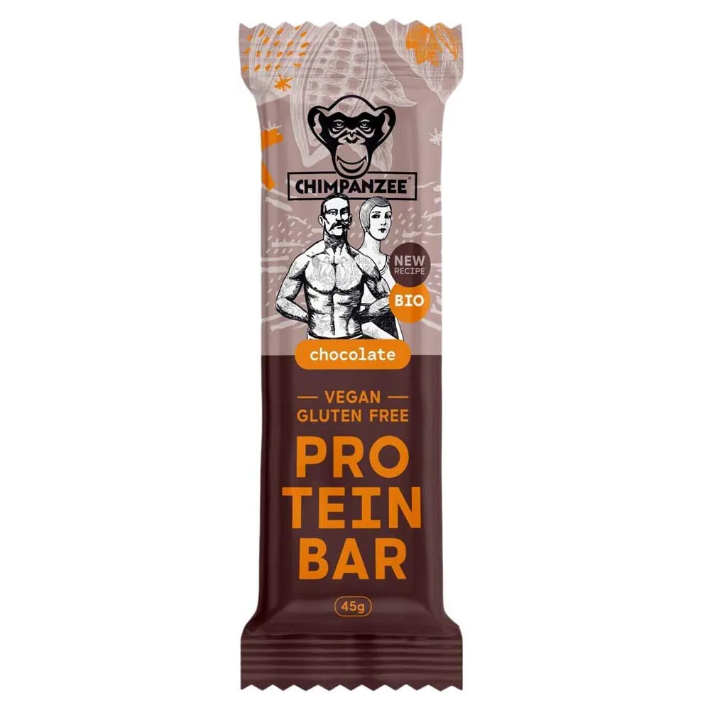 Chimpanzee Bio Proteinriegelbox Shokolade 45g 20 Einheiten, Brown / orange, One Size
