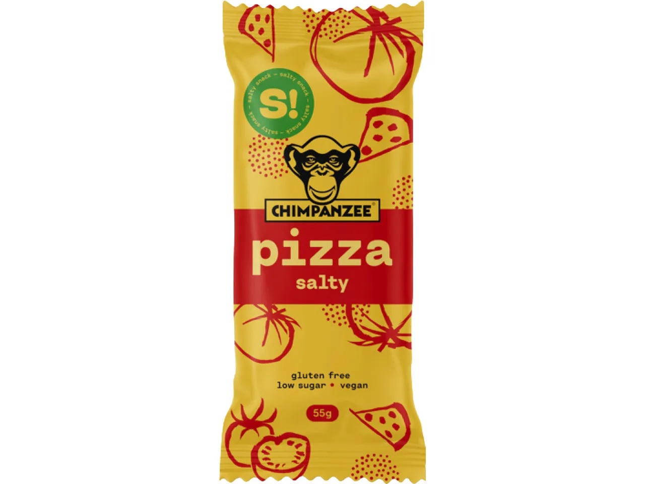Chimpanzee Salty Riegel - 1 Stück, Pizza, 50g Chimpanzee Salty Riegel - 1 Stück, Pizza, 50g