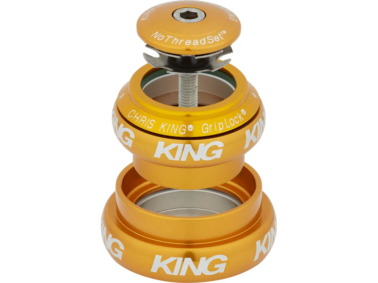 Chris King NoThreadSet GripLock Steuersatz, Gold, EC34/28.6 - EC44/33 Chris King NoThreadSet GripLock Steuersatz, Gold, EC34/28.6 - EC44/33
