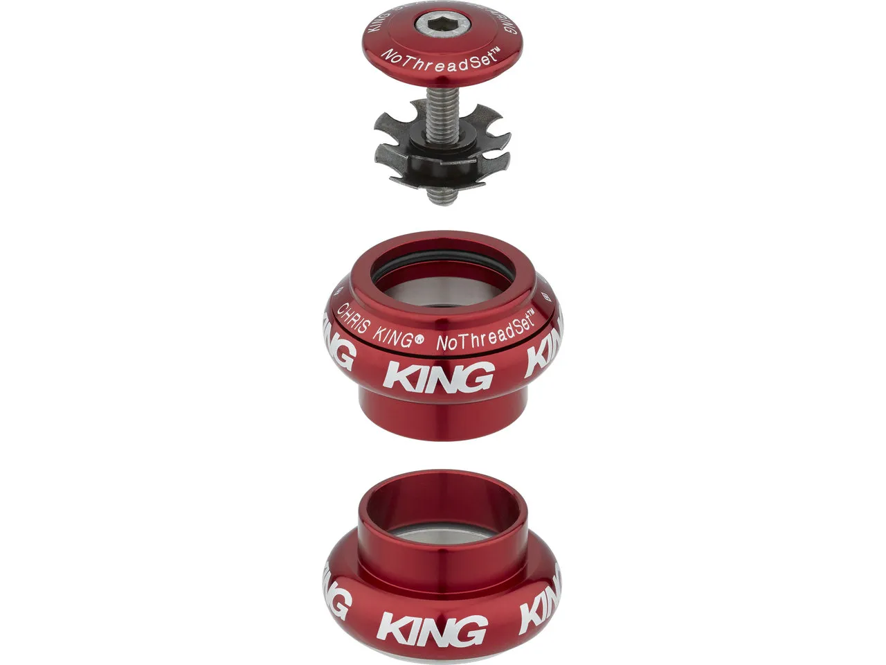 Chris King NoThreadSet Steuersatz, Red, EC30/25.4 - EC30/26 Chris King NoThreadSet Steuersatz, Red, EC30/25.4 - EC30/26