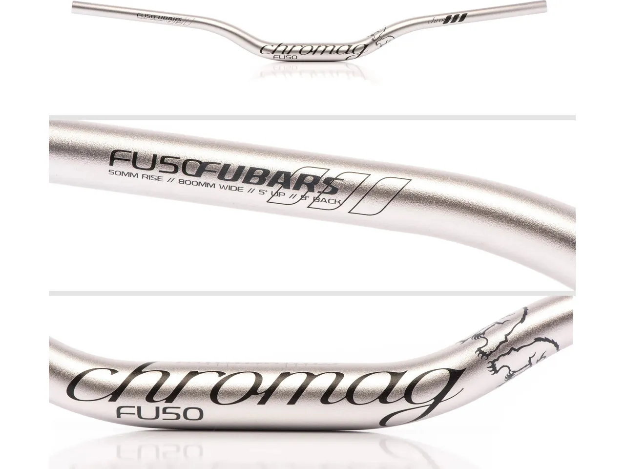 Chromag Fubars FU50 31.8 50 mm Riser Lenker, schwarz, 31.8mm