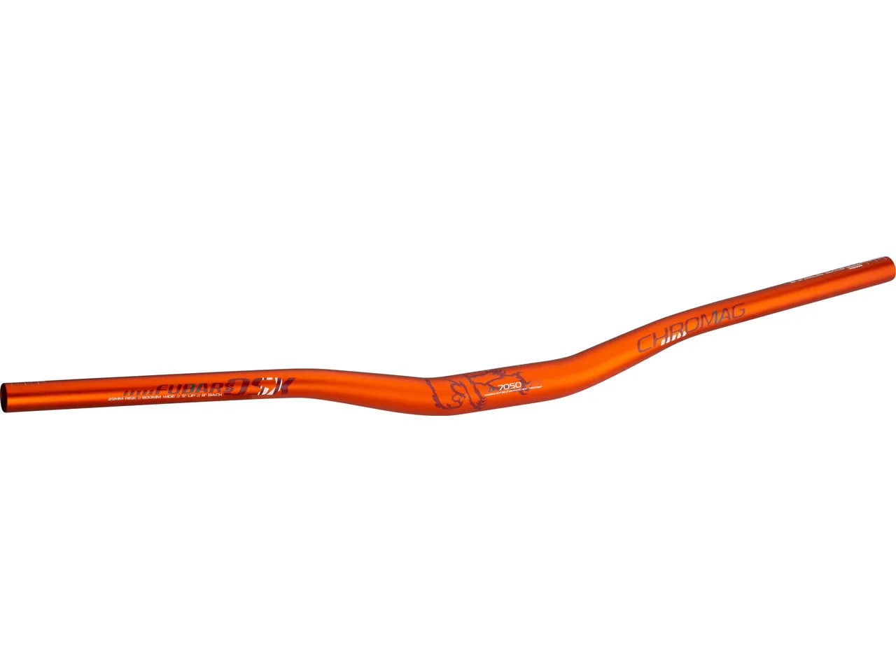 Chromag Fubars OSX 31.8 25 mm Riser Lenker, Orange, 800mm 8° Chromag Fubars OSX 31.8 25 mm Riser Lenker, Orange, 800mm 8°