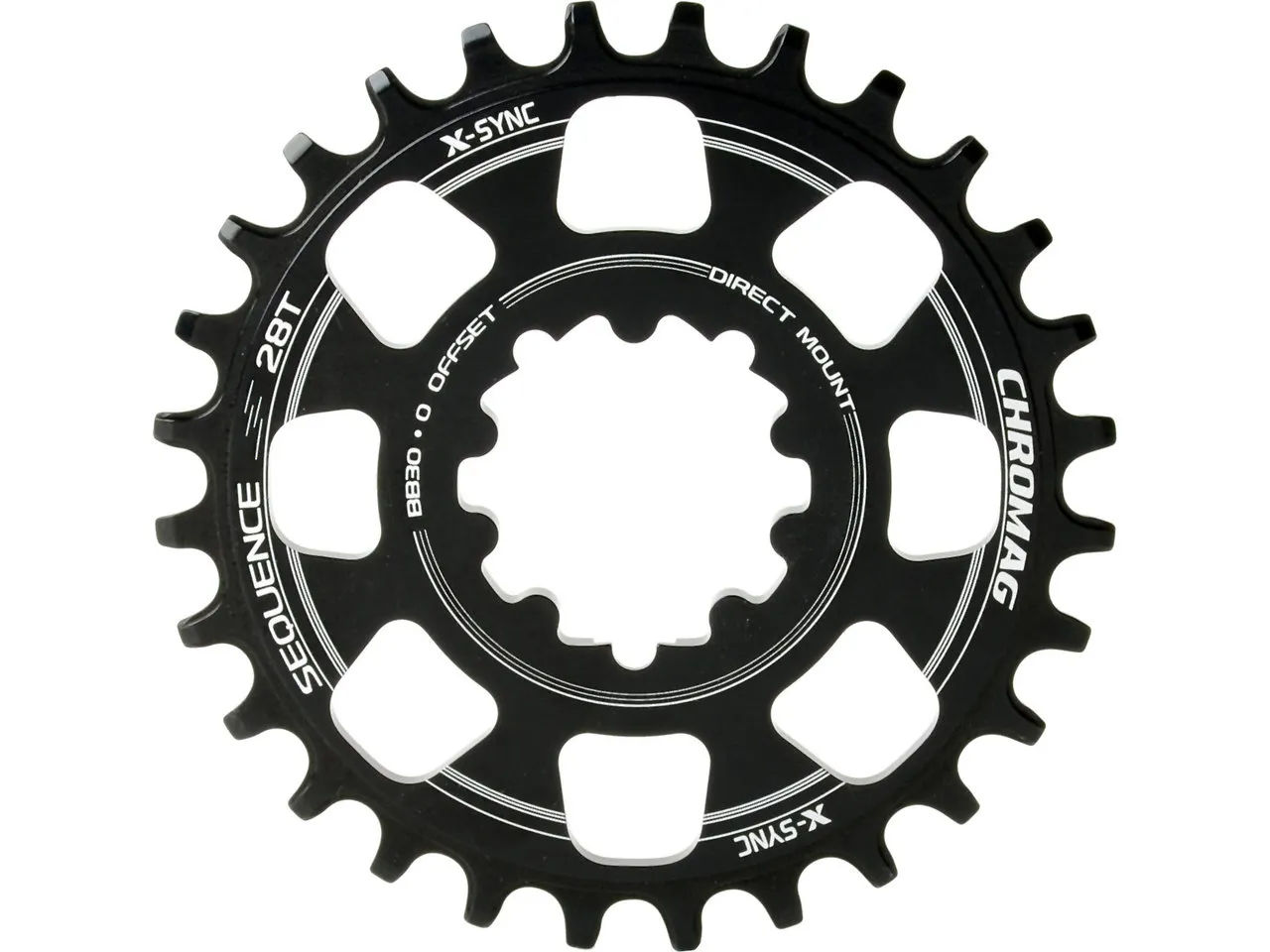 Chromag Kettenblatt Sequence SRAM X-Sync Direct Mount Boost, Schwarz, 28t