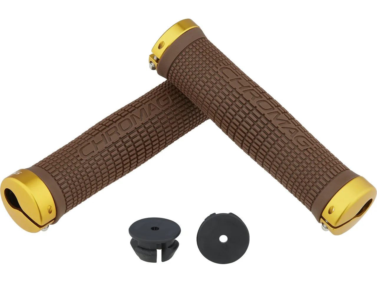 Chromag Squarewave Lock On Lenkergriffe, Brown-gold, 142mm