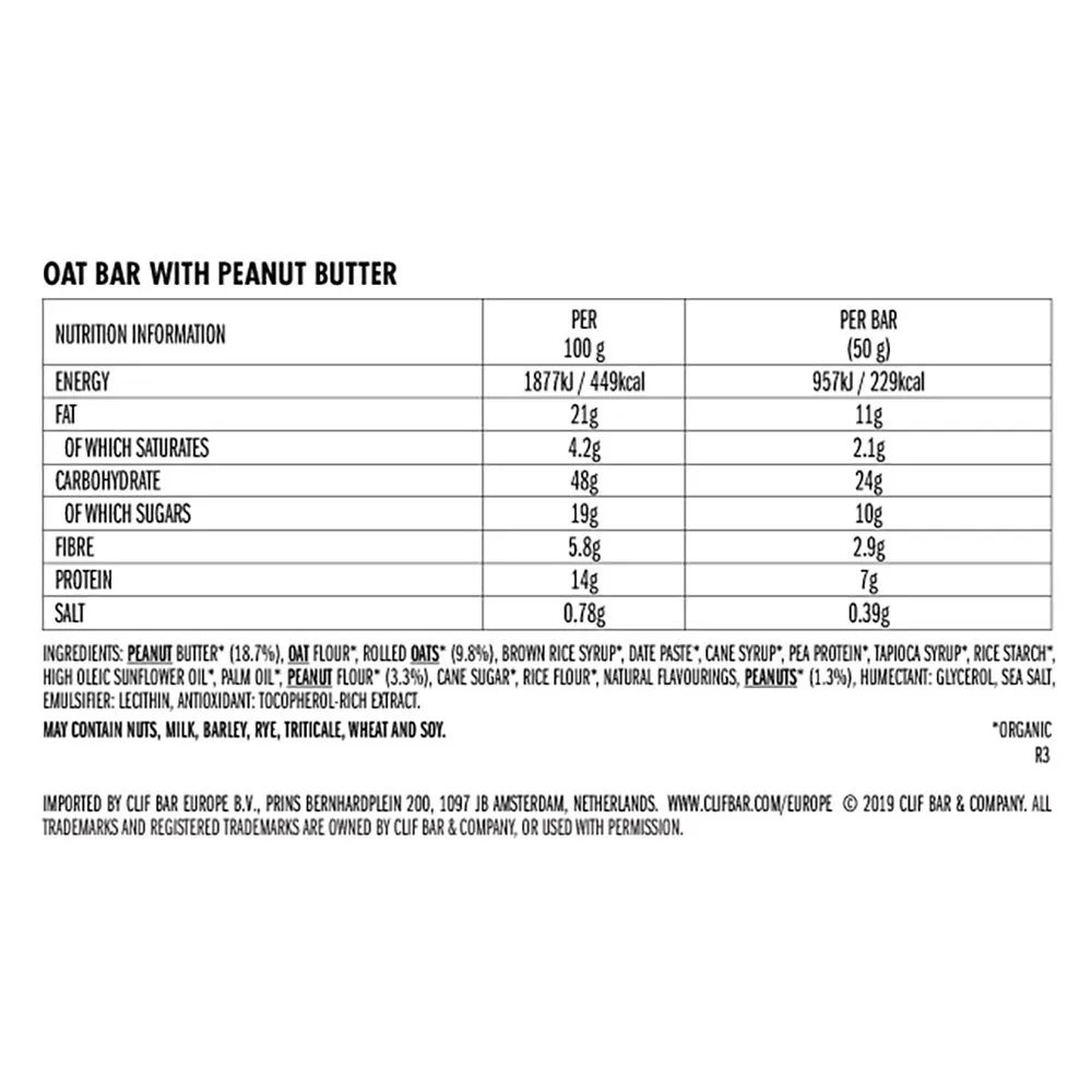 Clif Bar Energie-riegel-box Erdnussbutter 50g 12 Einheiten, Multicolor, One Size Clif Bar Energie-riegel-box Erdnussbutter 50g 12 Einheiten, Multicolor, One Size