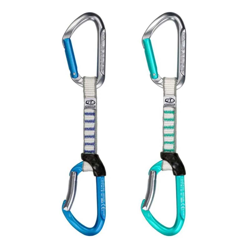 Climbing Technology Salto Set Ny Expressschlinge, Titanium / electric blue, 12cm Climbing Technology Salto Set Ny Expressschlinge, Titanium / electric blue, 12cm