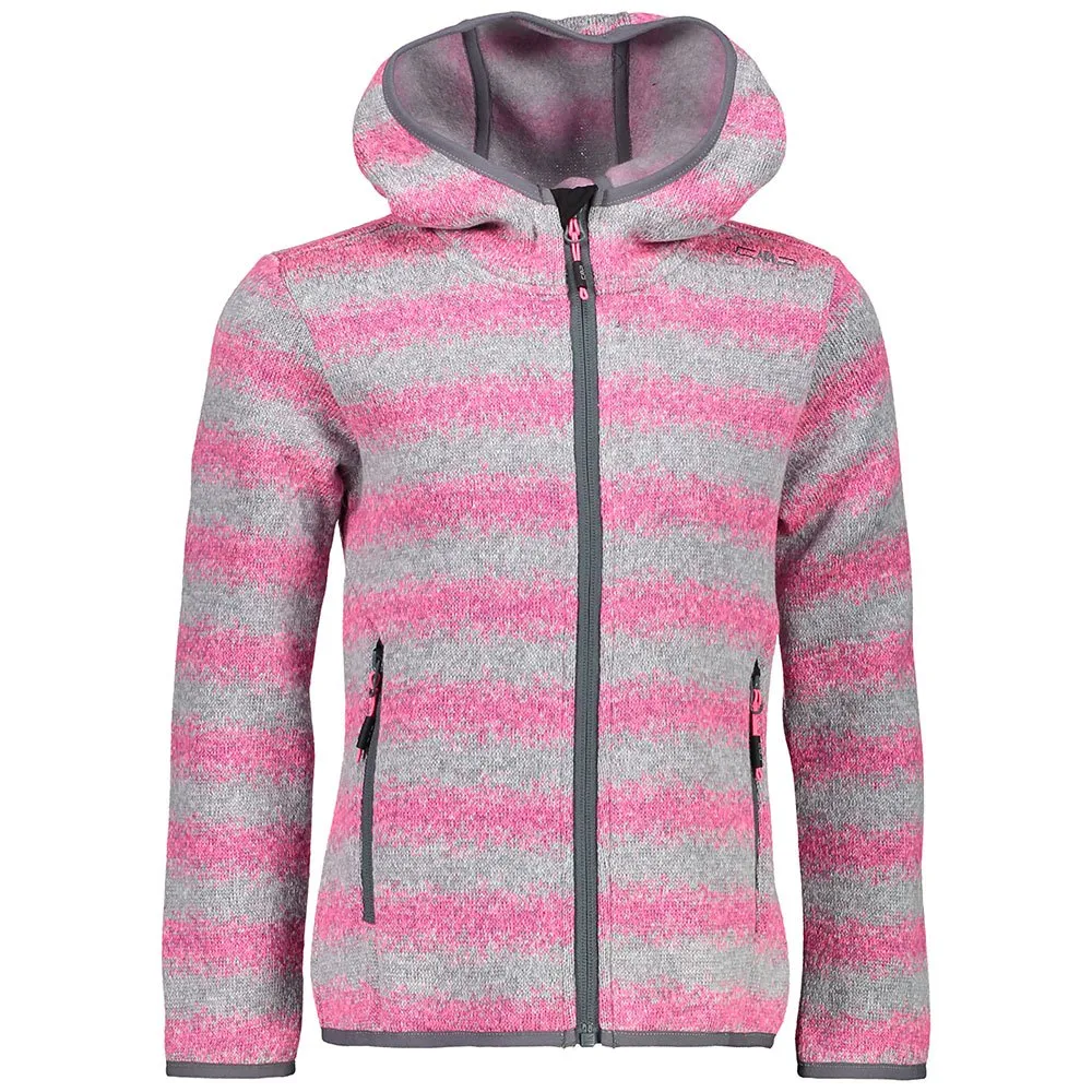 CMP 39h0955 Kapuzenfleece, Fuchsia fluo / rock, 3Y