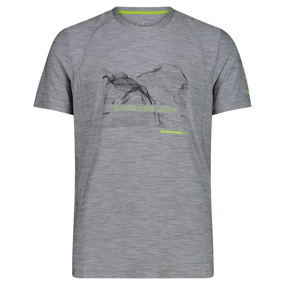 CMP 39t6547 Kurzarm-t-shirt, Grey melange / limegreen CMP 39t6547 Kurzarm-t-shirt, Grey melange / limegreen