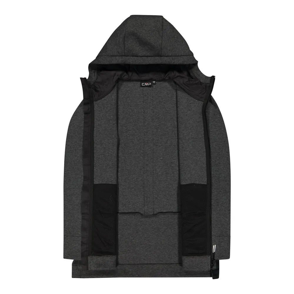 CMP Fix Hood Full Zip 31m3766 Sweatshirt, Asphalt melange
