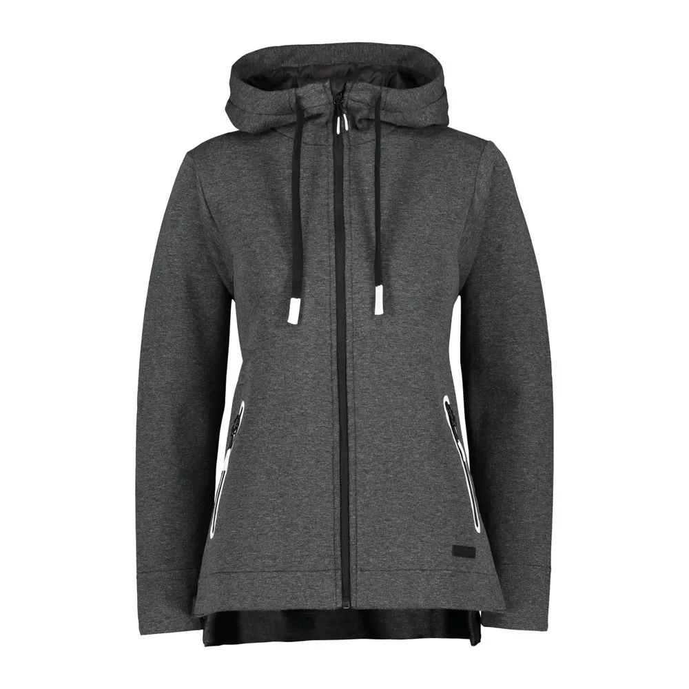 CMP Fix Hood Full Zip 31m3766 Sweatshirt, Asphalt melange