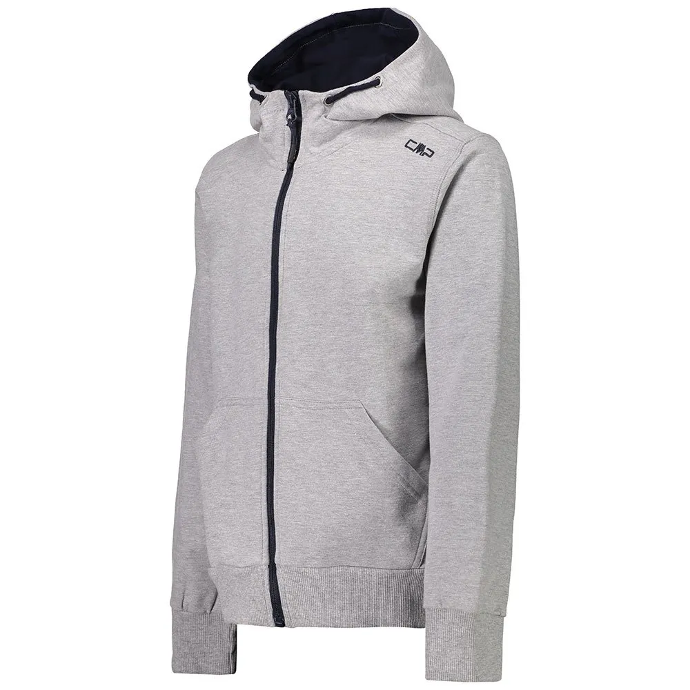 CMP Fixed Hood Full Zip 38d8314m Sweatshirt, Grigio melange, 3Y