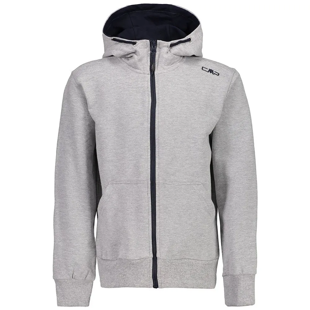 CMP Fixed Hood Full Zip 38d8314m Sweatshirt, Grigio melange, 3Y