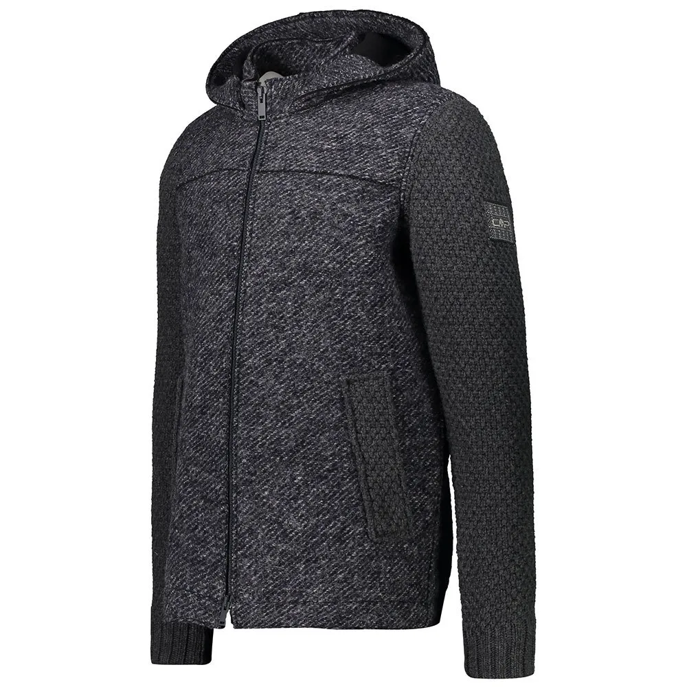 CMP Sportswear Mid Fix 39m3697 Kapuzenfleece, Bright blue melange