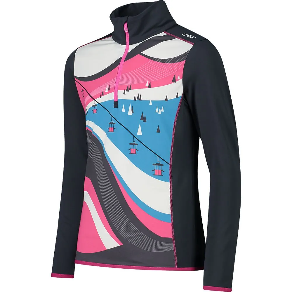 CMP Sweat 31l0795 Fleece Mit Halbem Reißverschluss, Titanium / purple fluo, 3Y CMP Sweat 31l0795 Fleece Mit Halbem Reißverschluss, Titanium / purple fluo, 3Y