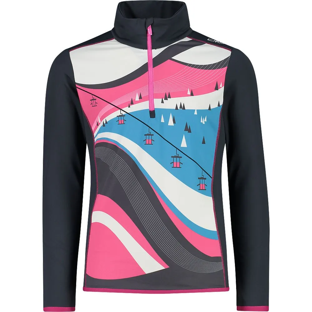 CMP Sweat 31l0795 Fleece Mit Halbem Reißverschluss, Titanium / purple fluo, 3Y CMP Sweat 31l0795 Fleece Mit Halbem Reißverschluss, Titanium / purple fluo, 3Y