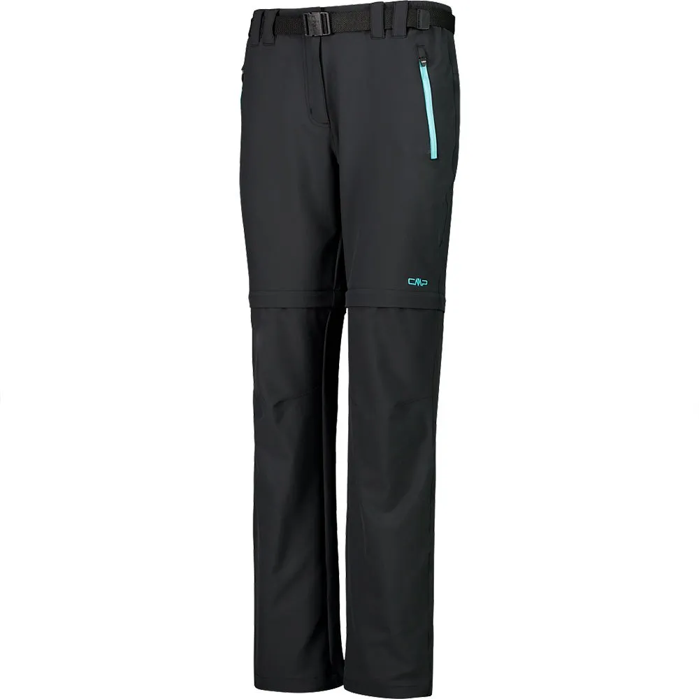 CMP Zip Off 3t51446 Hosen Refurbished, Anthracite / aqua