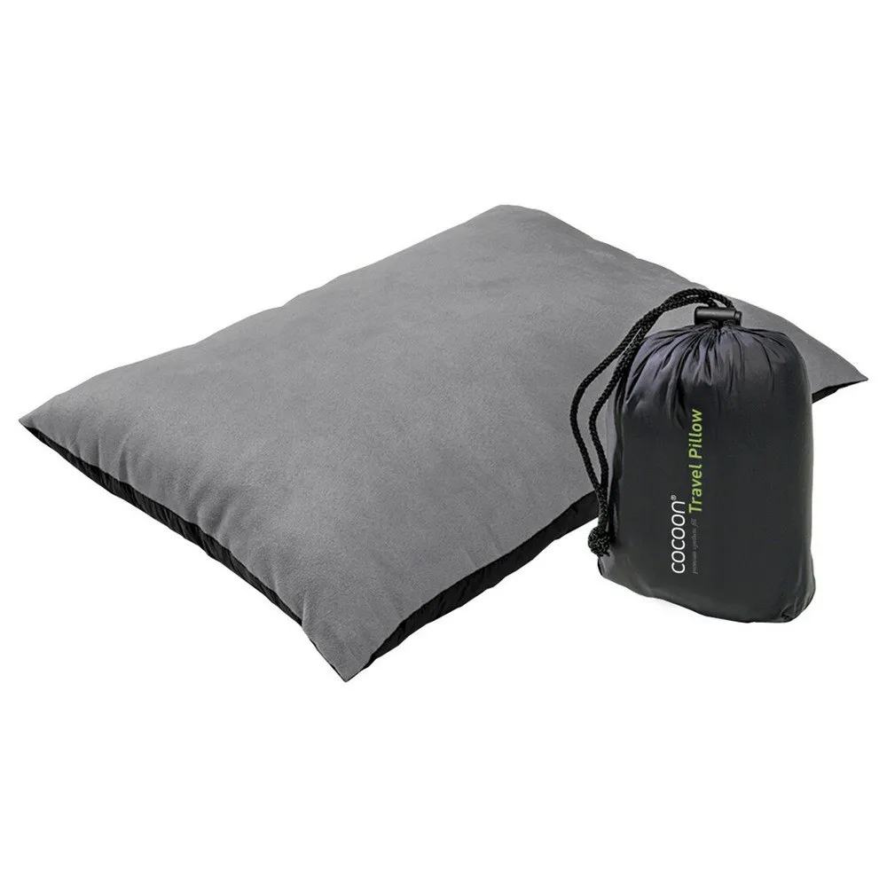 Cocoon Travel Nylon-brushed Microfiber Kissen, Charcoal / smoke grey, 33 x 43cm