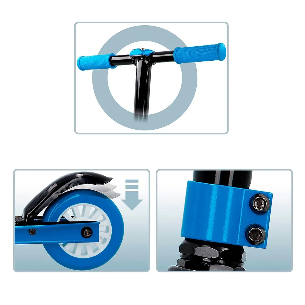 Color Baby Stunt Acrobatics Tretroller, Black / blue, 5Y