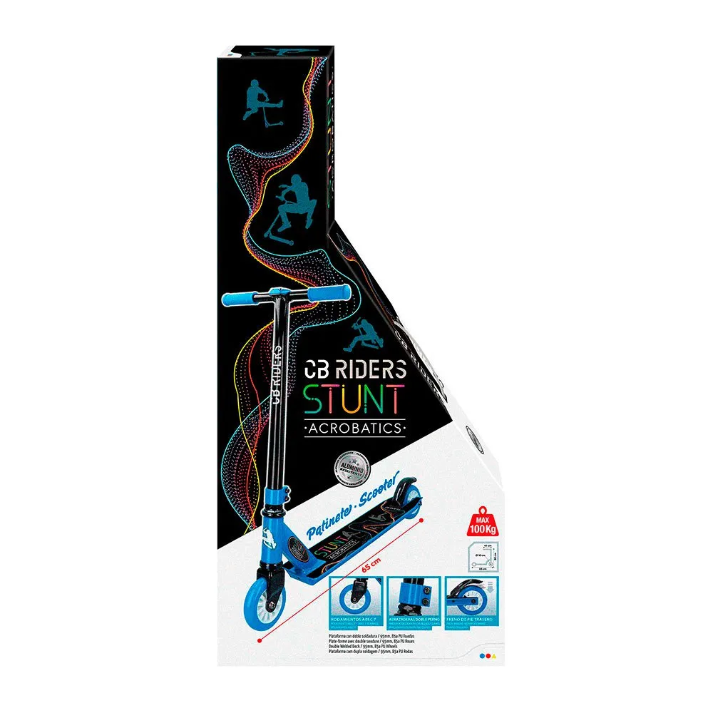 Color Baby Stunt Acrobatics Tretroller, Black / blue, 5Y