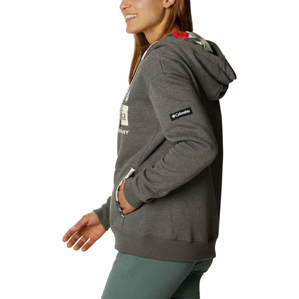 Columbia Lodge Kapuzenpullover, Charcoal heather / botanical print Columbia Lodge Kapuzenpullover, Charcoal heather / botanical print