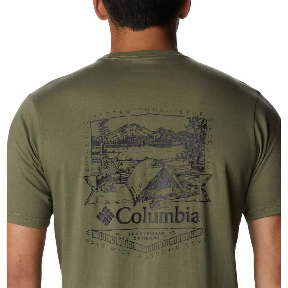 Columbia Rockaway River™ Back Graphic Kurzarm-t-shirt, Stone green / la