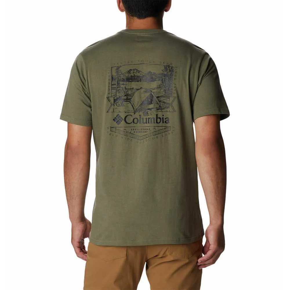 Columbia Rockaway River™ Back Graphic Kurzarm-t-shirt, Stone green / la