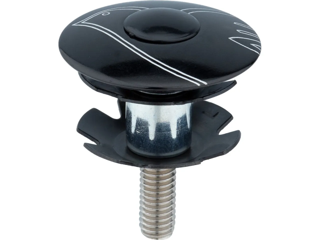 Columbus Star-Nut Ahead Kappe mit Kralle, Schwarz, 1 1/8"