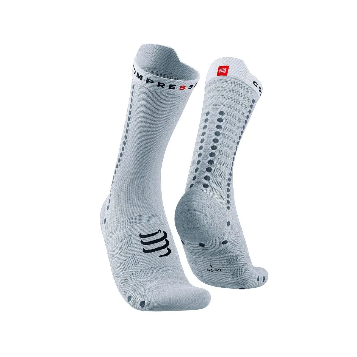 Compressport Socken Pro Racing v4.0 Ultralight Bike, Weiß grau