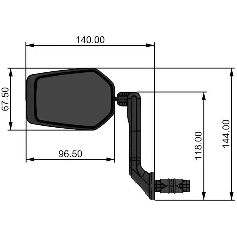 Con-Tec E-view Evo M Rückspiegel, Black / black, One Size Con-Tec E-view Evo M Rückspiegel, Black / black, One Size