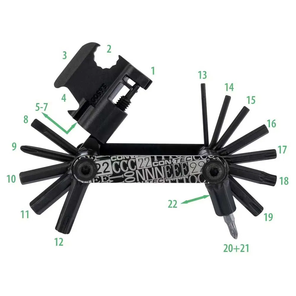 Con-Tec F22 Stealth Multitool, Black, One Size