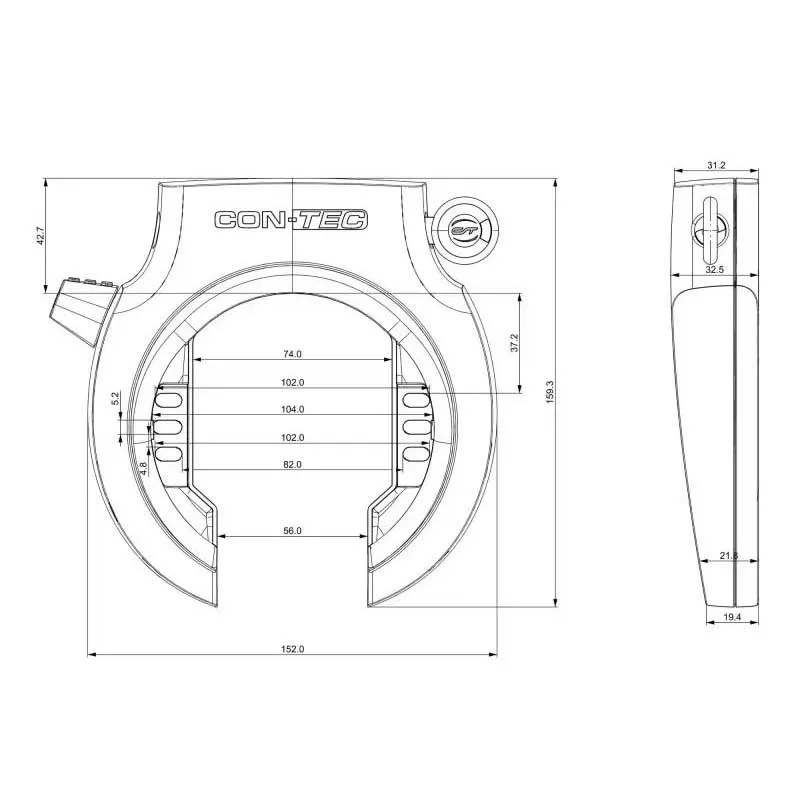 Con-Tec Powerloc L Ct1l Nr Fahrradschloss Für Den Rahmen, Black, One Size